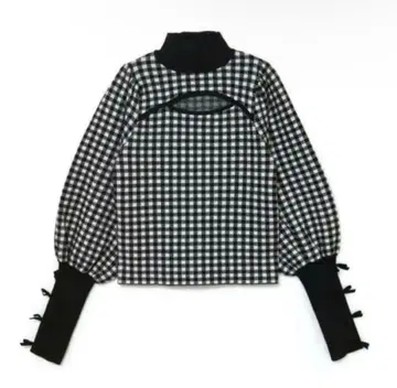 BUBBLES 리본 커프스 니트탑