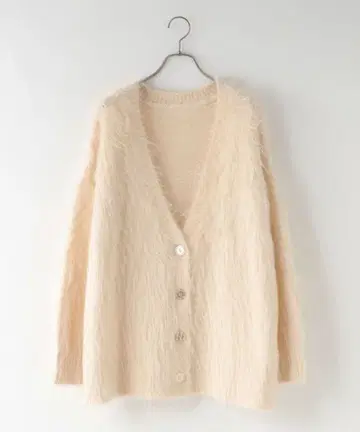 LOWRYS FARM 샤기 롱 V넥 가디건