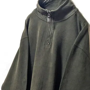 조지 무지 하프 지퍼 맨투맨 트레이닝복 그린 L 구제 의류