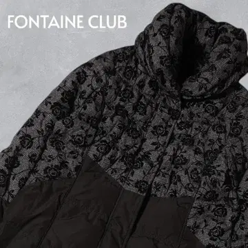 J259사@ FONTAINE CLUB 롱 다운 코트 L 블랙