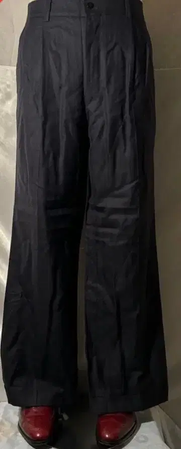 USA 와이드 팬츠 백 포켓 부착