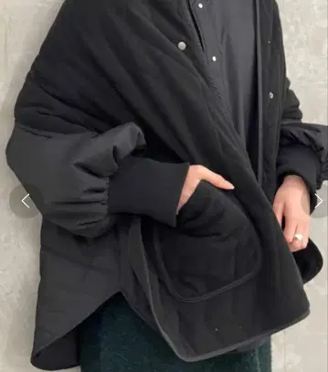 BEARDSLEY 비어즐리 퀼트 스톨 블랙 리버서블 새상품급