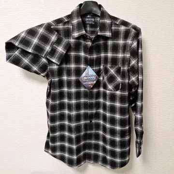 OUTDOOR 플란넬 긴팔 셔츠 블랙/화이트 체크