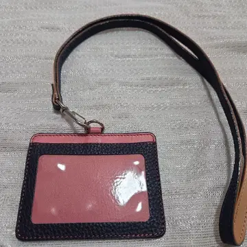 천연 가죽 카드 케이스 HEDGE 핑크 & 네이비