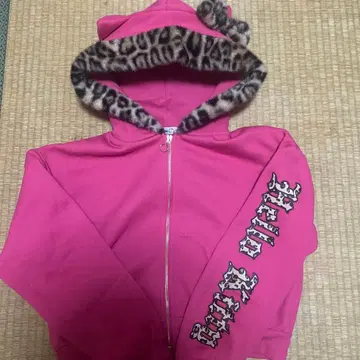 egg 헬로키티 레오파드 무늬 후드 후드티 M