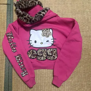 egg 헬로키티 레오파드 무늬 후드 후드티 M