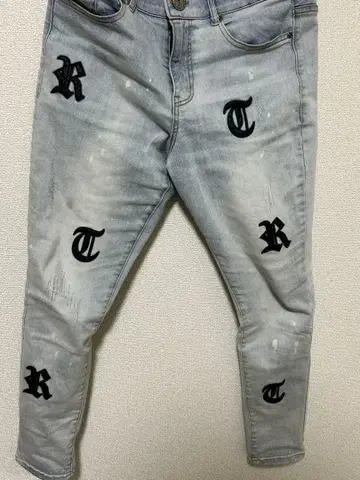 레트로 엔진 스키니 데님 L