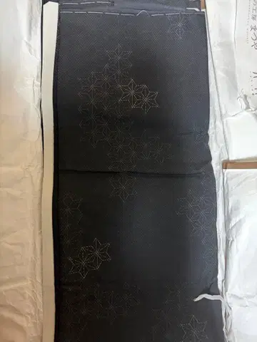 코몬 기모노 블랙 베이스 허리띠 포함