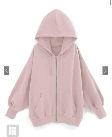 GRL 오버 사이즈 맨투맨 지퍼 후드티[pm619] 핑크