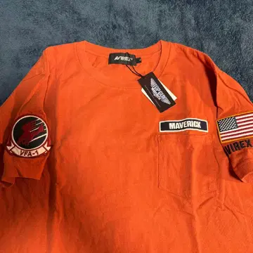AVIREX MAVERICK T셔츠 XL 오렌지 탑건