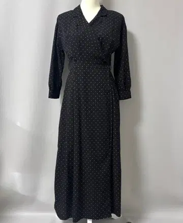 nano universe / 도트 무늬 롱 원피스 38 블랙