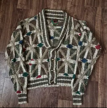 90s usa 구제 의류 빈티지 코튼 린넨 니트 가디건