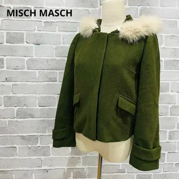 미슈마슈 MISCH MASCH 퍼 달린 숏코트 M 카키 B532