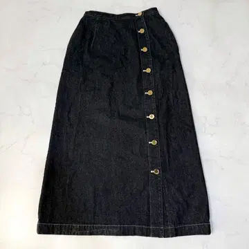 PINK HOUSE 핑크하우스 데님 롱 스커트 블랙 M