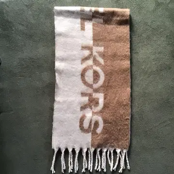 MICHAEL KORS 로고 머플러 브라운/화이트