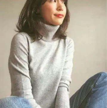 유니클로 이네스 캐시미어 터틀 M 그레이