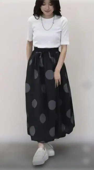 blackdia ocean 도트 무늬 벌룬 스커트