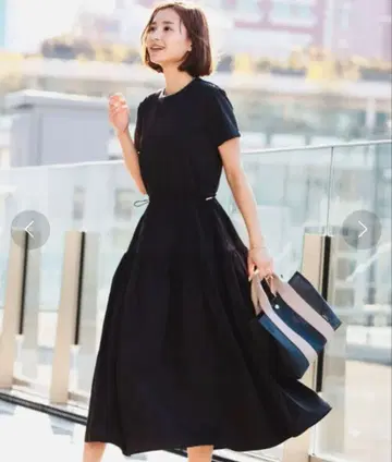 B:MING by BEAMS / 티셔츠 x 직물 콤비 원피스