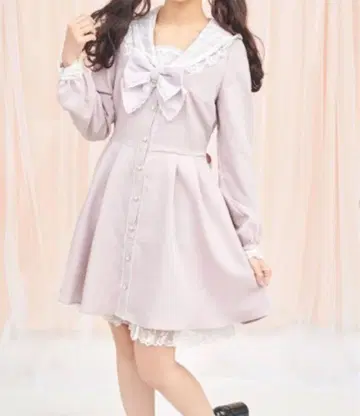 Secret Honey 레이스 세일러 카라 원피스