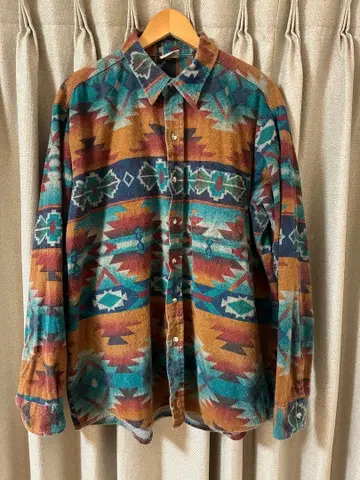 90's Five Brother '네이티브 무늬' 샤모아 크로스 셔츠