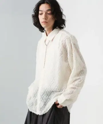 HARE 시어 샤기 자카드 셔츠