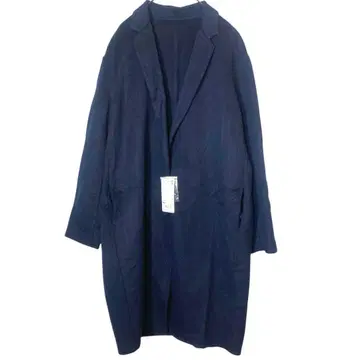 택 포함 새상품 유니클로 울 혼방 네이비 더블 페이스 코쿤 코트 M