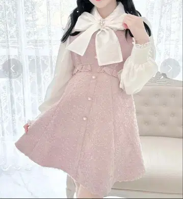 ROJITA 보타이 리본 트위드 원피스