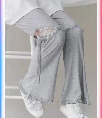 merry jenny 레이스 컷 프릴 리브 팬츠