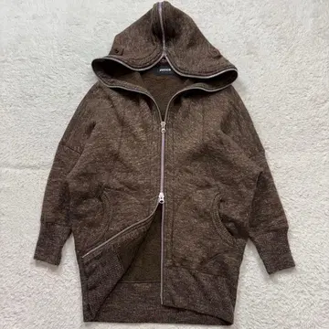 ZUCCA 돌먼 후드티 브라운 린넨, 모헤어 혼방