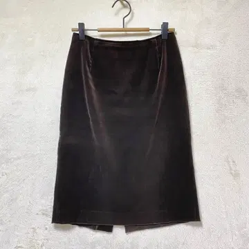 쿠 드 샹스 / 벨벳 타이트 스커트 / 38 / 슬릿 오피스