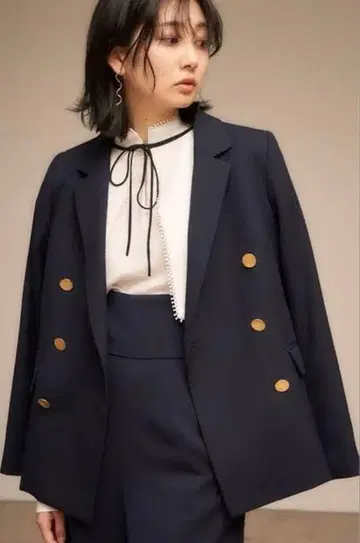 SNIDEL sustainable 더블 자켓 네이비