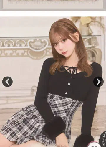 michellMacaron 볼레로 set 체크 플리츠 원피스