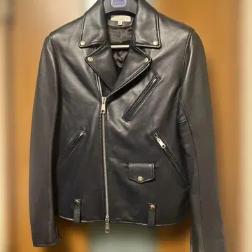 BEAUTY & YOUTH 블랙 더블 라이더 자켓 M