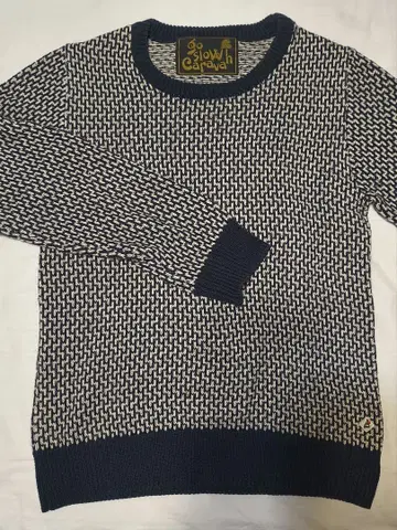 go slow caravan 긴팔 니트 스웨터 사이즈 1 네이비/화이트