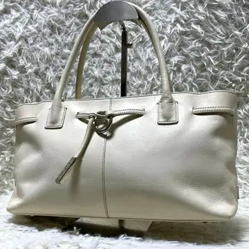 에네스베 보야주 카우 가죽 토트백 핸드백 천연 가죽 화이트