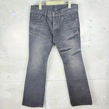 5351 POUR LES HOMMES 블랙 데미지 데님