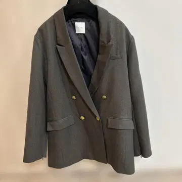 Apart by 그레이 더블 브레스트 테일러드 자켓 F