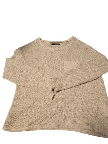 HAMNETT 베이지 니트 스웨터 포켓 부착