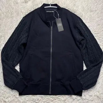 (미사용 택 포함) 테트옴 니트 절개 블루종 MA-1 지퍼