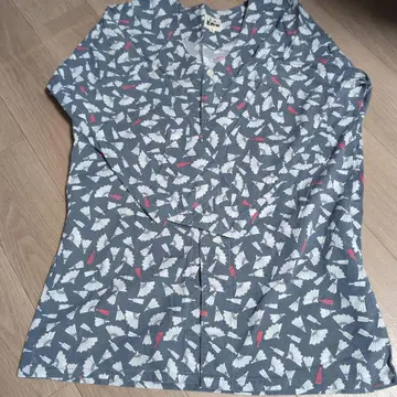 다보셔츠 그레이 부채무늬 에도이치 중간 사이즈