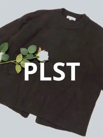 PLST 다크 브라운 스웨터 M 울 캐시미어 혼방 플라스테 백 디자인