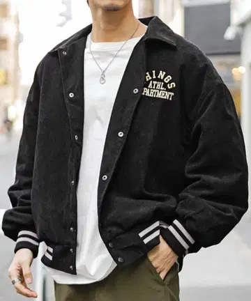 [ 완판템 ] JOKER 코듀로이 카라 부착 퀼팅 충전솜 바시티 자켓