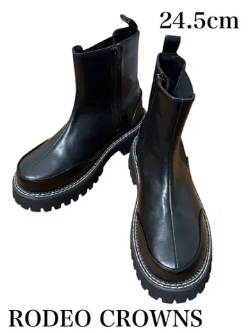 새상품급 RODEO CROWNS 사이드 고어 부츠 블랙 통굽