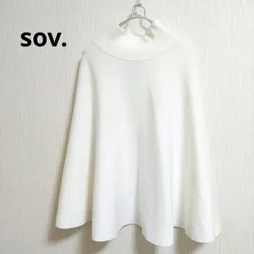 sov. 소브 하이넥 니트 판초 케이프 화이트 배송비 포함