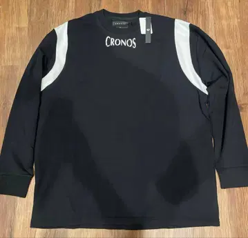 CRONOS 블랙 긴팔 티셔츠 크로노스T셔츠 트레이닝