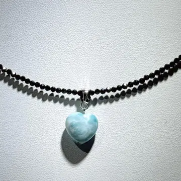 라리마 하트 펜던트 블랙 스피넬 목걸이 NO25-2400