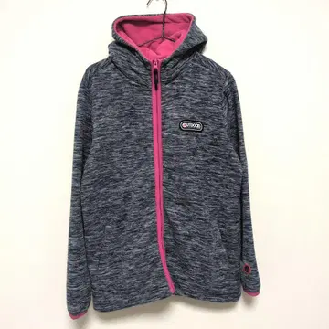 아웃도어 OUTDOOR 후드 부착 자켓 네이비 플리스