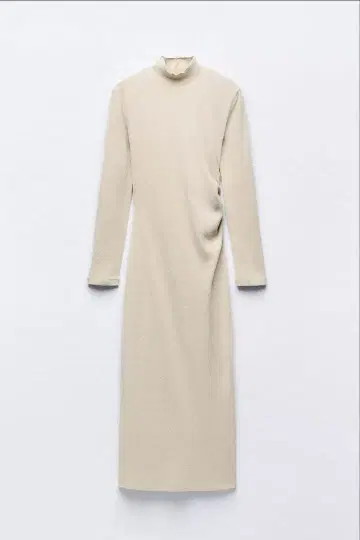 ZARA SOFT 개더 디테일 롱 원피스