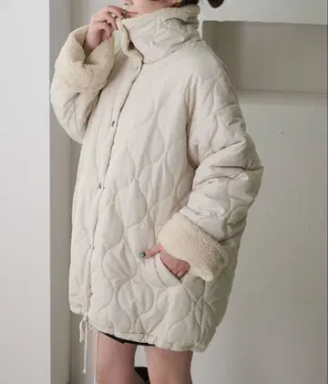 apres jour clair 보아 안감 퀼팅 자켓 아이보리