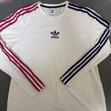 adidas 긴팔 T셔츠 화이트/레드/네이비